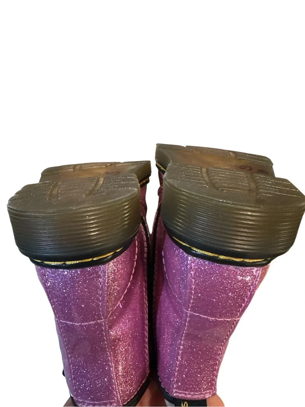 Dr. Martens 1460 Toddler Glitter Boots Pink Sparkle Lace Up Zip Sz 7US 6UK 23EU